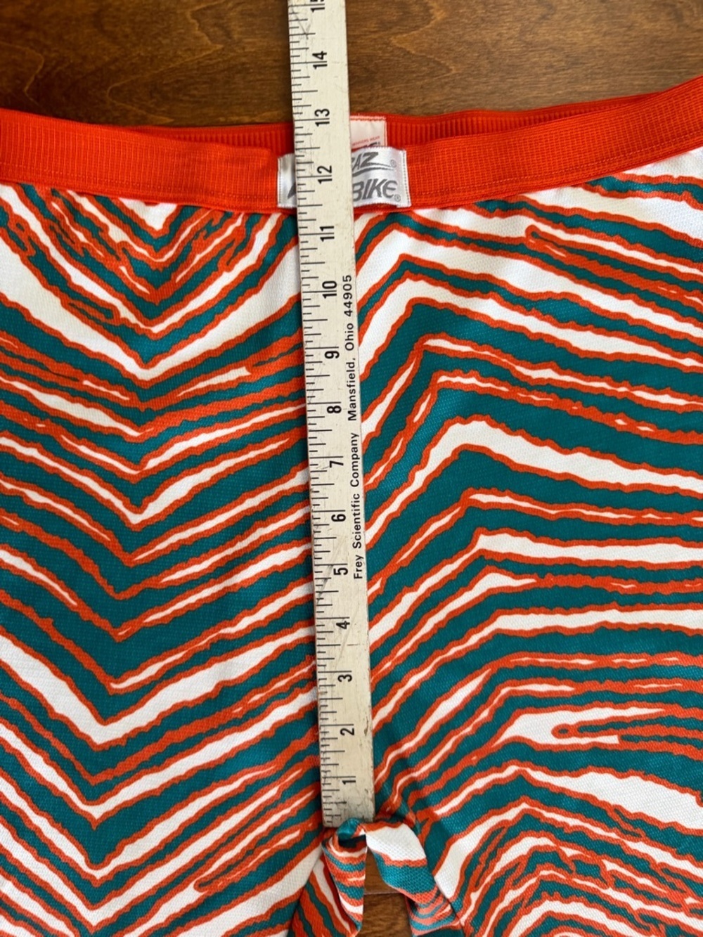 Vtg Bike Zubaz Shorts Men’s Large Miami Dolphins Zebra Striped USA EUC - Picture 4 of 6